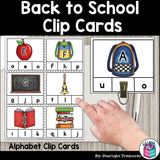 Back to School Alphabet Clip Cards for Early Readers - School Clip Cards FREEBIE