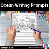 Ocean Writing Prompts, Ocean Picture Writing Prompts with Sentence Starters
