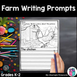 Farm Writing Prompts, Farm Animal Picture Writing Prompts with Sentence Starters