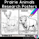 Prairie Animals Research Posters, Coloring Pages - Animal Research Project
