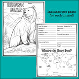 Prairie Animals Research Posters, Coloring Pages - Animal Research Project