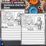 Robot Writing Prompts, Robot Picture Writing with Sentence Starter - Freebie