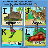 Alphabet Flash Cards for Early Readers - Country of Ecuador