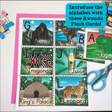 Alphabet Flash Cards for Early Readers - Country of Rwanda