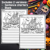 Halloween Writing Prompts, Halloween Picture Writing with Sentence Starters