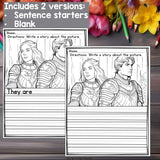 Royal Kingdom Writing Prompts, Medieval Picture Writing with Sentence Starters