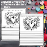 Valentine's Day Writing Prompts, Valentine Picture Writing with Sentence Starter