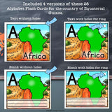 Alphabet Flash Cards for Early Readers - Country of Equatorial Guinea