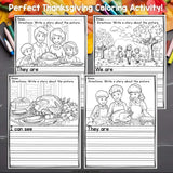 Thanksgiving Writing Prompts, Fall Picture Writing Prompt with Sentence Starters