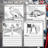 Independence Day Writing Prompts, July 4th Picture Writing Sentence Starters