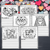 Valentine's Day Writing Prompts, Valentine Picture Writing with Sentence Starter
