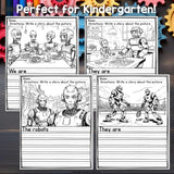 Robot Writing Prompts, Robot Picture Writing with Sentence Starter - Freebie