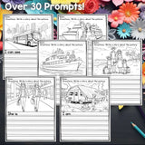 Vacation Writing Prompts, Vacation Picture Writing Prompt with Sentence Starters