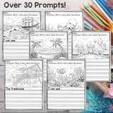 Summer Writing Prompts, Summer Picture Writing Prompts with Sentence Starters
