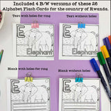Alphabet Flash Cards for Early Readers - Country of Rwanda