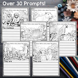 Jungle Writing Prompts, Jungle Picture Writing Prompts with Sentence Starters