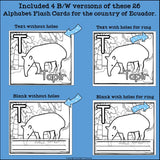 Alphabet Flash Cards for Early Readers - Country of Ecuador