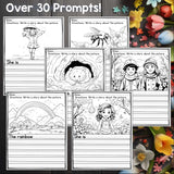 Spring Writing Prompts, Spring Picture Writing Prompts with Sentence Starters