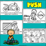 Force and Motion Mini Book for Early Readers: Physical Science, Push and Pull