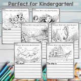 Ocean Writing Prompts, Ocean Picture Writing Prompts with Sentence Starters