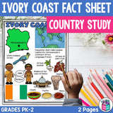 Ivory Coast Fact Sheet for Early Readers - A Country Study, Ivory Coast Study