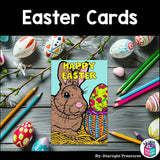 Easter Cards to Color - Easter Craft Activity, Coloring, Cards