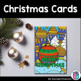 Christmas Cards to Color - Christmas Craft Activities, Holiday Cards, Coloring
