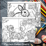 Easter Cards to Color - Easter Craft Activity, Coloring, Cards