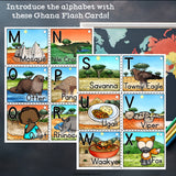 Alphabet Flash Cards for Early Readers - Country of Ghana