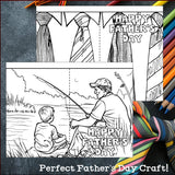 Father's Day Cards to Color - Father's Day Craft Activity, Coloring, Cards
