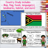 Vanuatu Mini Book for Early Readers - A Country Study, Vanuatu Country Study