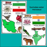Asia and Middle East Countries Research Posters - Country Research Project