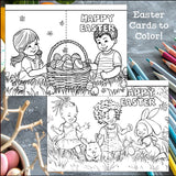 Easter Cards to Color - Easter Craft Activity, Coloring, Cards