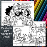 Father's Day Cards to Color - Father's Day Craft Activity, Coloring, Cards
