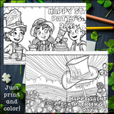 Saint Patrick's Day Cards to Color - Saint Patrick Craft Activity, Card Coloring