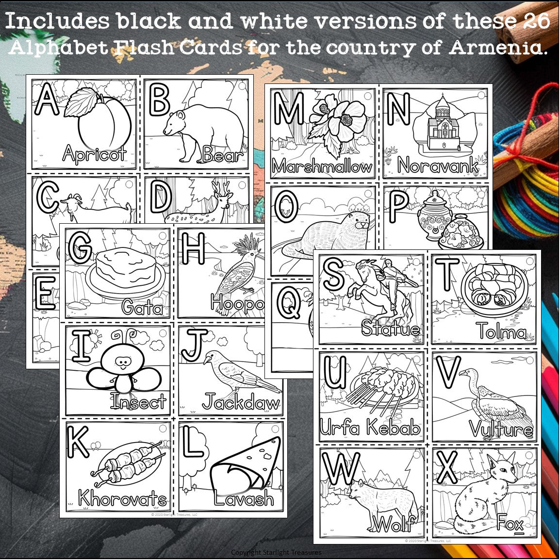 Alphabet Flash Cards for Early Readers - Country of Armenia – Starlight ...