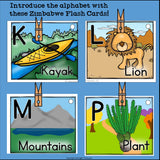 Alphabet Flash Cards for Early Readers - Country of Zimbabwe