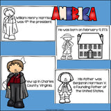 William Henry Harrison Mini Book for Early Readers: Presidents' Day