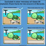 Alphabet Flash Cards for Early Readers - Country of Bermuda