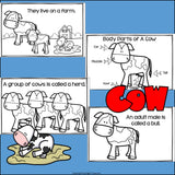 Cows Mini Book for Early Readers - Animal Study