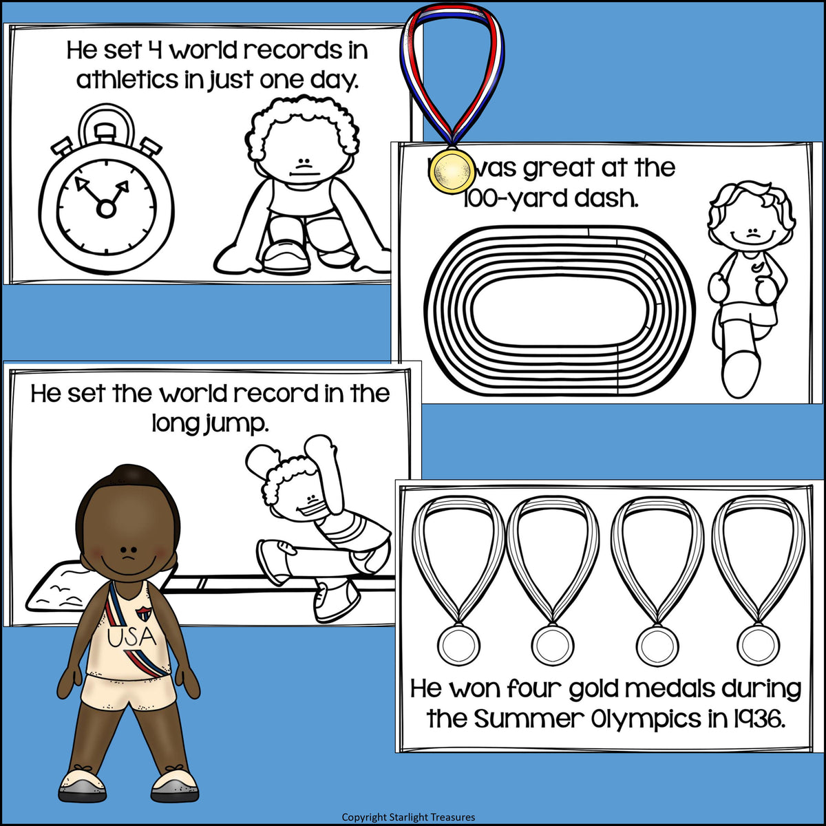 Jesse Owens Mini Book for Early Readers: Black History Month ...