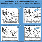 Alphabet Flash Cards for Early Readers - Country of Albania