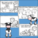 Cows Mini Book for Early Readers - Animal Study