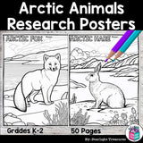 Arctic Animals Research Posters, Coloring Pages - Animal Research Project