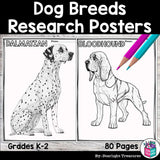 Dog Breeds Research Posters, Coloring Pages - Animal Research Project