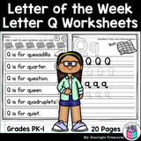 Alphabet Letter of the Week Worksheets for Early Readers - Letter Q