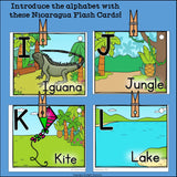 Alphabet Flash Cards for Early Readers - Country of Nicaragua