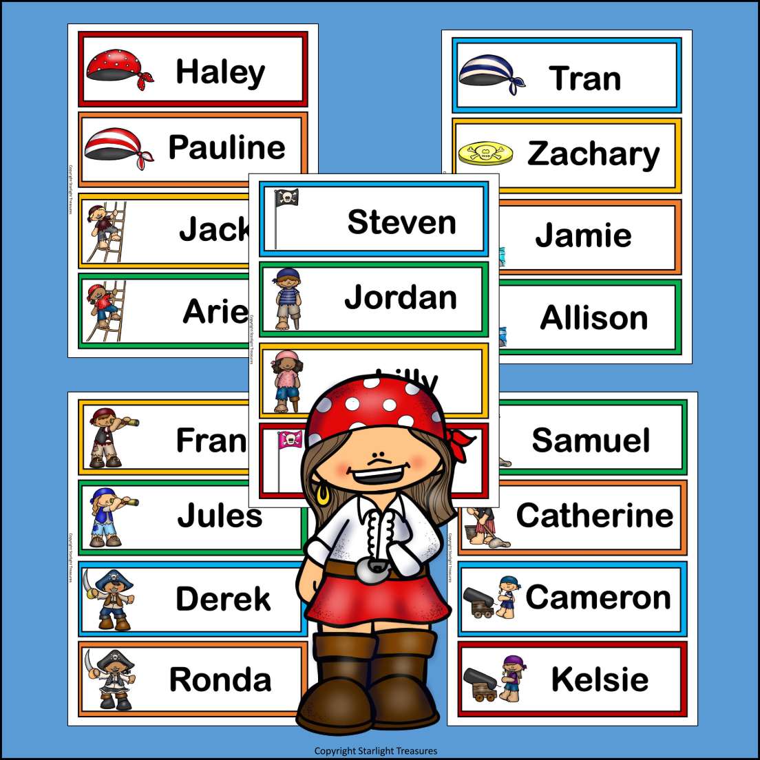 Pirate Name Tags - Editable – Starlight Treasures LLC