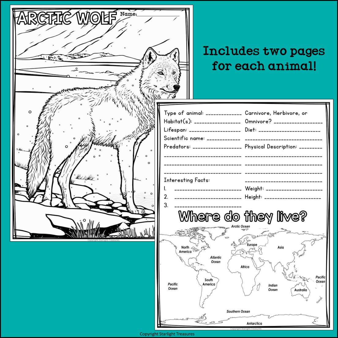 Lemming Animal Research Pages for learning about Arctic animals