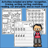 Alphabet Letter of the Week Worksheets for Early Readers - Letter D